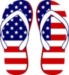 Red White and Blue Flip Flops